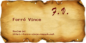 Forró Vince névjegykártya