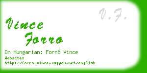 vince forro business card