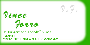vince forro business card